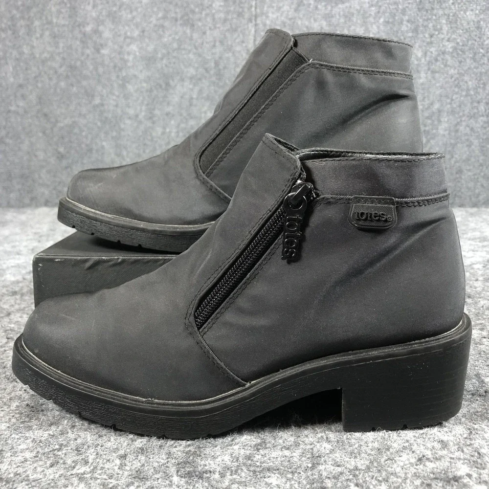 Totes Boots Womens Size 7 Black Piedmont‎ Ankle Block Heel Side Zip Booties